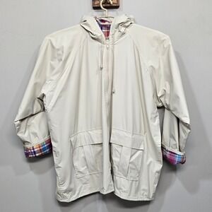 Misty Harbor Plus 2X Raincoat Jacket Hooded Plaid Lined Waterproof Gorpcore 90s